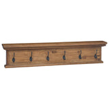 Wall Mounted Coat Rack Natural 100 x 10 x 20 cm Solid Teak Wood 42017959