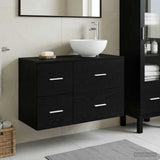 Bathroom Furniture Set 2 pcs Black Oak Engineered Wood 3403953