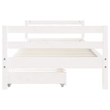 Kids Bed Frame with Drawers White 90x190 cm Solid Wood Pine 834448
