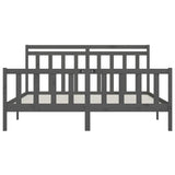 Bed Frame without Mattress Grey Solid Wood Pine 200x200 cm 3107050