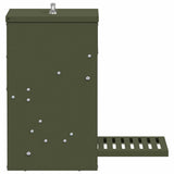 Chicken Treadle Feeder Olive Green 33 x 42 x 40 cm 10 kg 874691