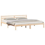 Bed Frame Brown 225.5 x 185.5 x 69.5 cm Solid Pine Wood 869784