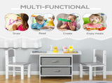 3 Pcs Kids Table & Chairs Set Mini Seating Furniture Home Playroom Bedroom Dining Room w/ Storage T3398P347702