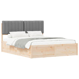 Bed Frame with Upholstered Headboard Light Grey 150 x 200 cm 3398224