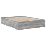 Bed Frame Grey Sonoma Engineered wood, Plywood Double Bed Frame 3280396