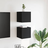 Wall Mounted TV Cabinets 2 pcs Black 30.5x30x30 cm 804485