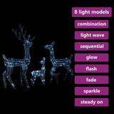 Reindeer Family Cold White Acrylic Large Decorative Inlays 329794