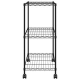3-Tier Storage Rack with Wheels 60x35x81 cm Black 150 kg 324626