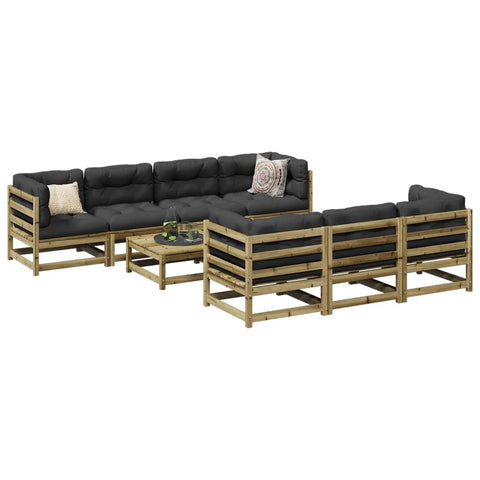 ZNTS 8 Piece Garden Sofa Set Impregnated Wood Pine 3299322