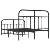 Bed Frame Black Powder-Coated Steel Small Double Bed Frame 352593