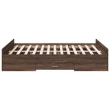 Bed Frame with Drawers without Mattress Brown Oak 135x190 cm Double 3280320