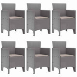 Garden Dining Set 7 pcs Light Grey Polt rattan 3378568