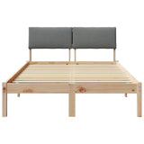 Bed frame Brown and dark grey 120 x 200 cm Solid pine wood 878540