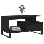 ZNTS Coffee Table Black 90x49x45 cm Engineered Wood 831029