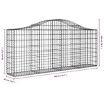 Arched Gabion Baskets 12 pcs 200x30x80/100 cm Galvanised Iron 3145419