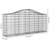 Arched Gabion Baskets 12 pcs 200x30x80/100 cm Galvanised Iron 3145419