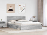 Bed Frame Grey Sonoma 160 x 200 cm Solid Pine Wood 3412466
