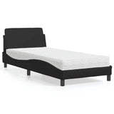 Bed with Mattress "Dover" Black Single Faux Leather 3208490