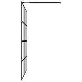 ZNTS Walk-in Shower Wall with Shelf Black 100x195 cm ESG Glass&Aluminium 3185469