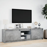 TV Cabinet with LED Concrete Grey 180x34x50 cm Engineered Wood 3307915