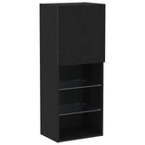 TV Cabinet 4 pcs Black oak Engineered wood 3334391