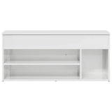 Shoe Bench High Gloss White 102x30.5x45 cm Engineered Wood 861149