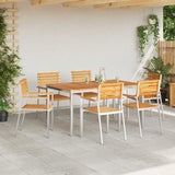 Garden Dining Set 7 pcs Solid Teak Wood and Stainless Steel 3334784