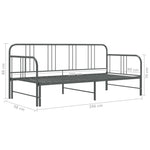 ZNTS Pull-out Sofa Bed Frame without Mattress Grey Metal 90x200 cm 324754