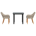 Dining Set Light grey Poly rattan 3261712
