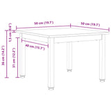 Coffee Table Natural 50 x 50 x 36 cm Solid Pine Wood 892755