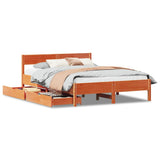 Bed Frame without Mattress Wax Brown 140x200 cm Solid Wood Pine 3301751