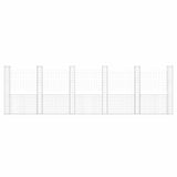 U-shape Gabion Basket with 6 Posts Iron 620x20x200 cm 151293