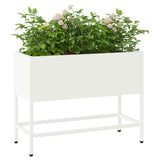 Raised Garden Planter White 60 x 26 x 45 cm Steel 865884