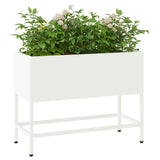 Raised Garden Planter White 60 x 26 x 48 cm Steel 865884