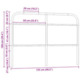 Replace Headboard Smoked Oak 120 cm Steel and Engineered Wood 4100240