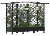Raised Bed with Trellis and Roof Black 163 x 40 x 129 cm PP 3423105