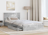 Storage Bed Concrete Grey 90 x 200 cm Engineered Wood 3408490