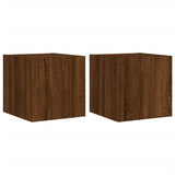TV Wall Cabinets with LED Lights 2 pcs Brown Oak 30.5x35x30 cm 837231