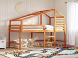 Loft Bed Frame Wax Brown 90 x 190 cm Solid Pine Wood 3422701