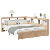 Bookcase Bed without Mattress 140x190 cm Solid Wood Pine 3324360
