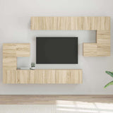 10 Piece TV Cabinet Set Sonoma Oak Engineered Wood 3079039