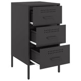 ZNTS Bedside Cabinets 2 pcs Black 36x39x68 cm Steel 843079