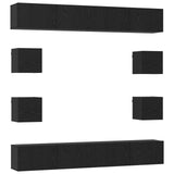 TV Cabinet Set 8 pcs 100 x 30 x 30 cm Black Oak Engineered Wood 3438609