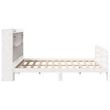 Bookcase Bed without Mattress White 180x200 cm Super King Solid Wood Pine 3309972