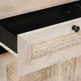 Bedside Cabinet Beige 50 x 33 x 60 cm Solid Acacia wood 4018124