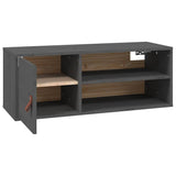 Wall Cabinet Grey 80x30x30 cm Solid Wood Pine 818389