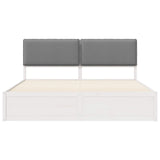 Bed Frame with Upholstered Headboard Light Grey 200 x 200 cm 3398108