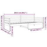Day Bed without Mattress White 80x200cm Solid Wood Pine 814680