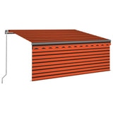 Manual Retractable Awning with Blind 3x2.5m Orange&Brown 3069380
