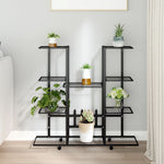 ZNTS Flower Stand with Wheels 94.5x24.5x91.5 cm Black Iron 343121